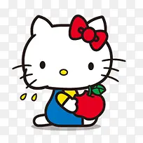 吃苹果的可爱Hello Kitty