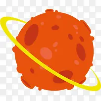 橙色卡通陨洞星球