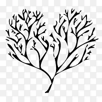 树枝组成的心形