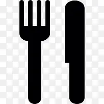 刀和Fork Silhouette 图标