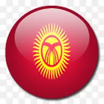 吉尔吉斯斯坦国旗国圆形世界旗