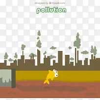 创意环境污染插画