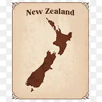 复古新西兰地图