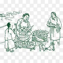 传统文化包粽子人物