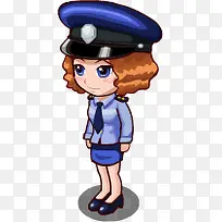 Q版卡通女警察人物