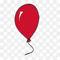 红色气球简笔画