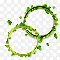绿色 圆环  树叶 装饰图案 