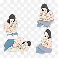 4种新生儿母乳喂养方式PNG