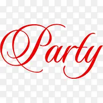 party红色英文字体设计