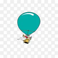 卡通热气球背景装饰矢量图