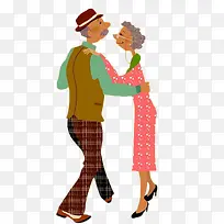 跳舞的老年夫妻