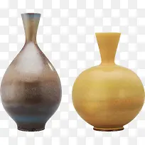 两个陶瓷花瓶抠图