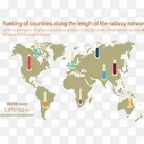 铁路网长度信息图表矢量素材