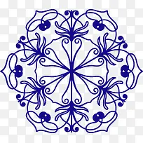 蓝色中国风花纹
