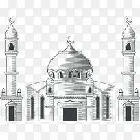 手绘伊斯兰教堂