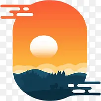 矢量日落
