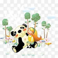 大熊猫和小女孩