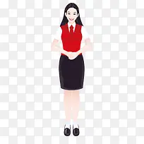 穿红衣服的客服小姐
