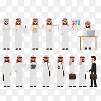 卡通阿拉伯商务人士