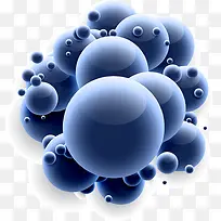 矢量蓝色球形分子式