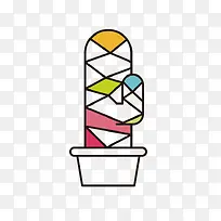 色块接接仙人掌简笔画