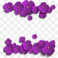 紫色精美立体花边框