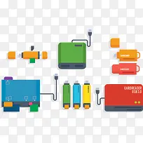 彩色充电宝USB