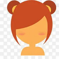 丸子头橙色女性发型
