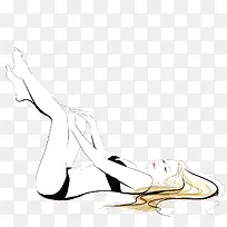 躺在地上抬起脚的美女