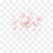 长线白粉手绘小花