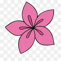 粉色手绘的五瓣花