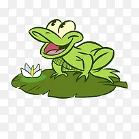 卡通荷叶上的青蛙