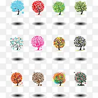 彩色创意树卡片