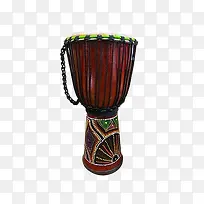一架酒红色雕花非洲手鼓