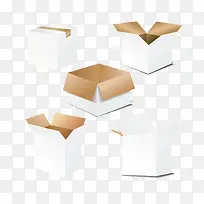 空白纸盒纸箱矢量素材,