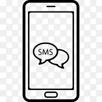 短信气泡符号在手机屏幕图标