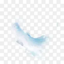 向右蓝白色海浪水花