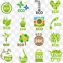 绿色ECO节能环保标志矢量素材