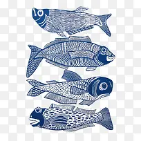 四条蓝色的鱼