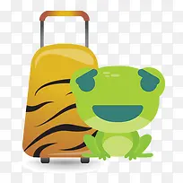 彩色可爱装饰旅行青蛙游戏装饰图