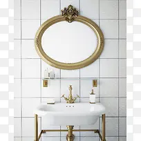 欧式镜子和洗手盆