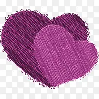 紫色清新编织爱心装饰图案