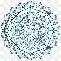 蓝色线条曼陀罗