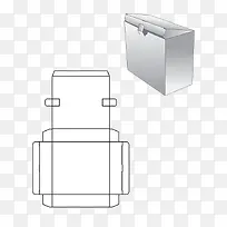 手绘线条包装盒平面结构图