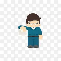 蓝色扁平小人出示证件