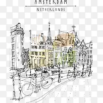 矢量荷兰城市插画