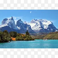 远景雪山自然风光摄影图