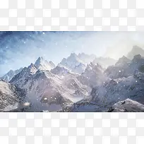 雪山远景宽屏背景