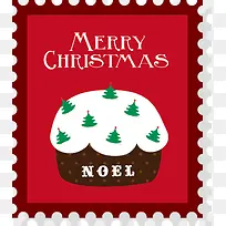 红色圣诞节邮票