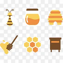 扁平化蜂蜜和蜜糖设计